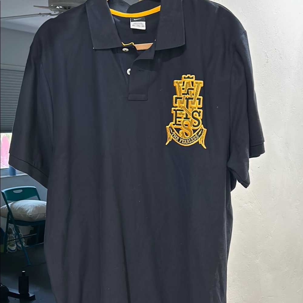 Men's Nike Black Polo Shirt with Yellow Logo. Like new condition